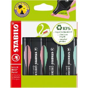 STABILO Комплект текст маркери, Stabilo, Green Boss ST6070/4-2 пастел, 4 цвята (ST6070/4-2)
