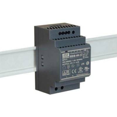 SPÍNANÝ NAPÁJECÍ ZDROJ PRO DIN RAIL MEAN WELL HDR-60-12 12V/60W/4,5A
