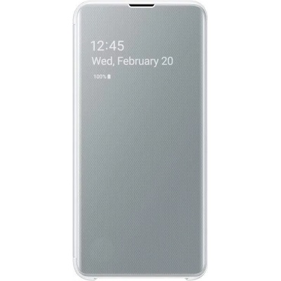 Samsung Clear View Cover EF-ZG970CW - оригинален кейс, през който виждате информация от дисплея за Samsung Galaxy S10E (бял-сив)