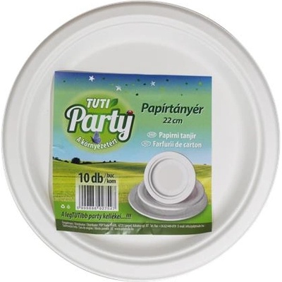 TUTI Хартиена чиния, кръгла, 22 см, 10 бр, TUTI "Party" PDP_968 (PDP_968)