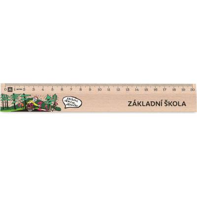 Metrie Didakt-M02 Dřevěné pravítko s potiskem Sbíráme jedničky 20 cm