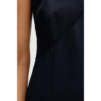 HUGO BOSS Рокля с лен boss в тъмносиньо къса разкроена 50535332 (50535332)