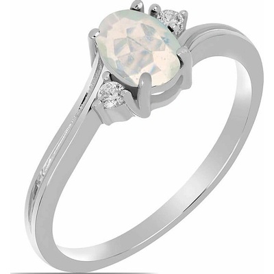 Nefertitis Prsten stříbrný s etiopským opálem a zirkony 026295 ETOP