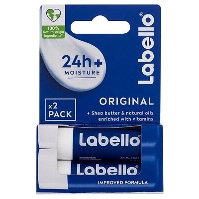 Labello Original 24h Moisture Lip Balm Duo 1 balení balzam na pery 2 x 4,8 g