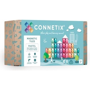 Connetix Connetix® Пастелна правоъгълна опаковка магнитна строителна играчка 24 бр (ct-p-00024-re)