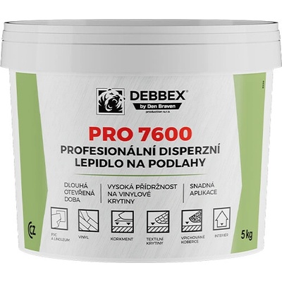 DEBBEX by Den Braven Profesionální disperzní lepidlo na podlahy PRO 7600 1kg Barva: světle béžová, Balení: 14 kg, Typ obalu: kbelík