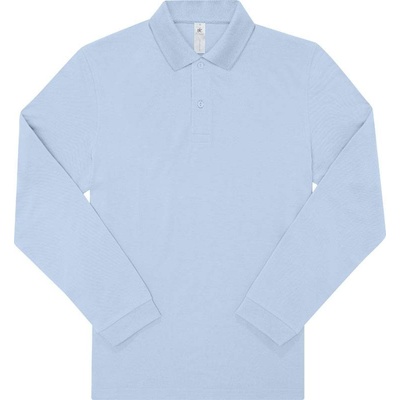B&C My Polo 180 LSL Piqué polo tričko s dlhým rukávom modré blush