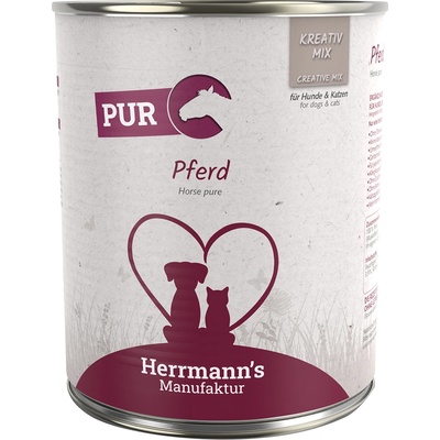 Herrmanns 24х800г Herrmann's Bio чисто месо, консервирана храна за кучета - конско