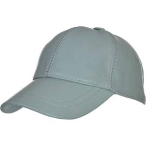 Vodo Светло зелена шапка с козирка от естествена кожа