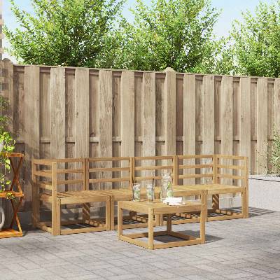 vidaXL Комплект дивани за открито 5 pcs Бяло 59 x 59 x 37 см (3387193)