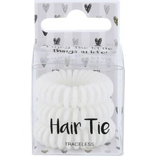 2K Hair Tie Špirálovité gumičky do vlasov 3 ks white