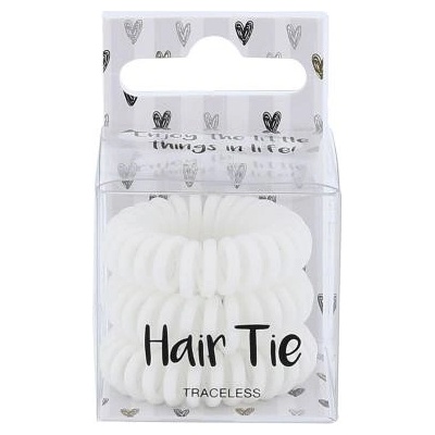 2K Hair Tie Špirálovité gumičky do vlasov 3 ks white