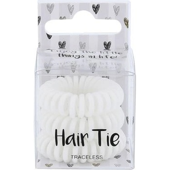 2K Hair Tie Špirálovité gumičky do vlasov 3 ks white
