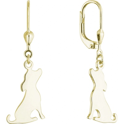 Pavona Pozlacené stříbrné náušnice psi 61130