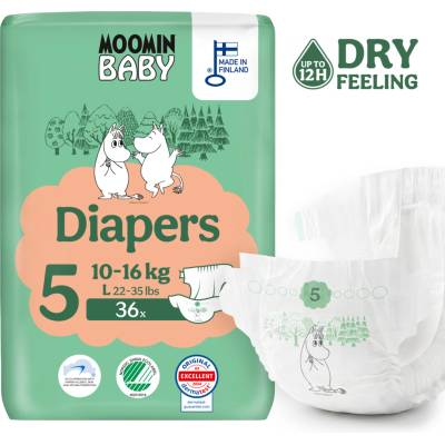 Moomin Baby 5 Maxi 10–16 kg 36 ks