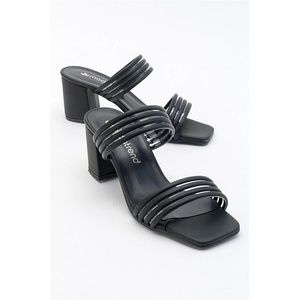 Moda Trend Дамски чехли с ток - Черни #381683 (381683_Черно)