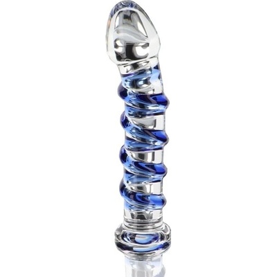 ToyJoy Glass Worxx G-Spot Gemstone štrukturované sklenené dildo 17 x 2,8–3,6 cm