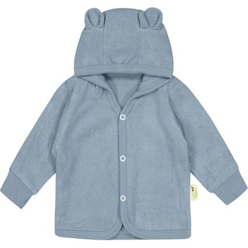Bio Baby Бебешки суитшърт с ушички Bio Baby - 68 сm, 4-6 месеца, синьо фроте (97222324)