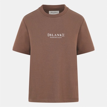 Blank Essentials Дамска тениска Blank Essentials Blank E Core Puff Print T-Shirt Ladies - Chocolate