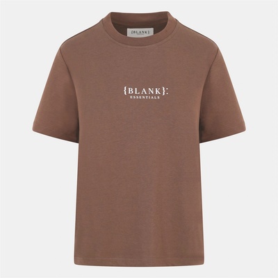 Blank Essentials Дамска тениска Blank Essentials Blank E Core Puff Print T-Shirt Ladies - Chocolate
