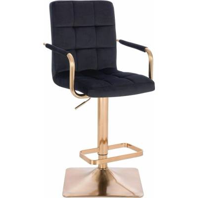 LuxuryForm Design Verona Gold Velur na zlatej hranatej podstave čierna