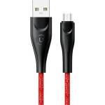 USAMS Кабел плетен U41 microUSB, червен, Fast Charge (Usa001068)