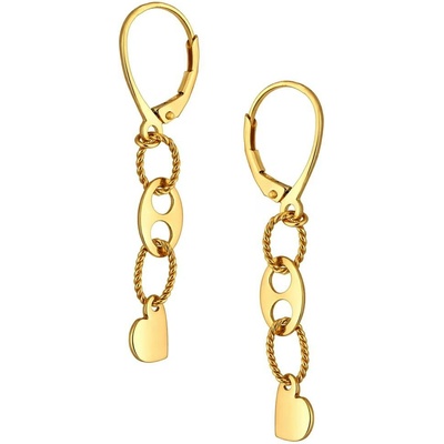 Zlaton Náušnice žluté zlato s ovály visací 4cm 1.8g 000111810222