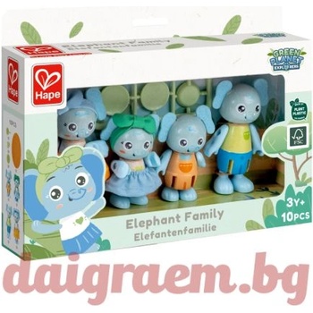 Image 1 of Hape Комплект дървени фигури Семейство слончета hape e3527 (h3527)