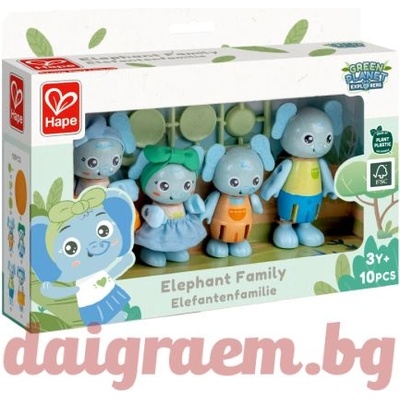 Hape Комплект дървени фигури Семейство слончета hape e3527 (h3527)