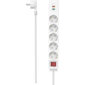 Hama Разклонител HAMA, 5 гнезда, 2x USB, 223186 (HAMA-223186)