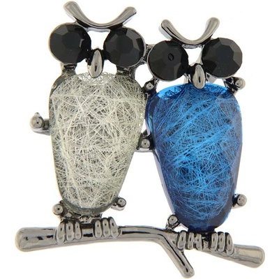 Biju brož sova pár 9001238-2 modrobílá