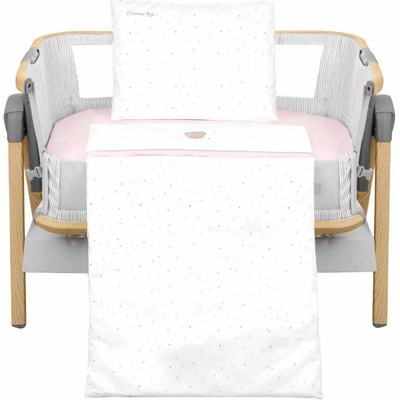 KikkaBoo Бебешки спален комплект от 5 части за мини кошара KikkaBoo - Dream Big, розов (41101050063)