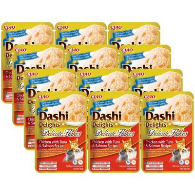 Dashi Delights Delicate Flakes Kuře s tuňákem a lososem 12 x 40 g