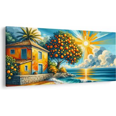 Obraz - Dom s pomarančmi I., jednodielne 200x100 cm