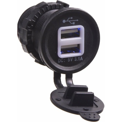 Balenie 10ks 2x USB nabíjačka (zásuvka) vodeodolná do panelu (34523A-10)