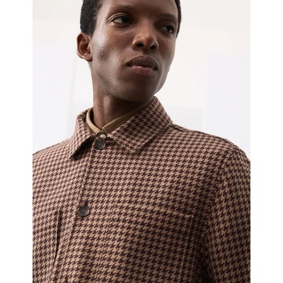 Marks & Spencer Ризка от чиста памучна материя с пепитен десен Marks & Spencer кафява Marks & Spencer | Kafyav | МЪЖЕ | M