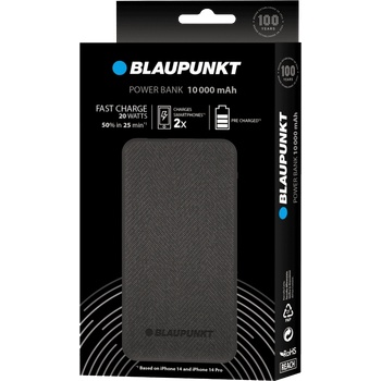 Blaupunkt BL-110PB/1VH 10000 mAh 20 W преносим зарядно устройство, сиво (BL-110PB/1VH)
