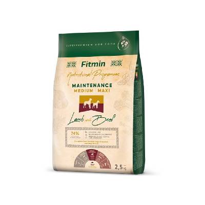 Fitmin výživový program Fitmin Dog Medium/Maxi Maintenance Lamb with Beef - jehně s hovězím Koupit:: 2,5 kg