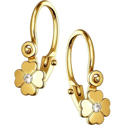 Zlaton Náušnice žluté zlato květina se zirkonem 1.4cm 1.1g 001440907249
