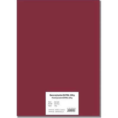 STEPA Barevný karton EXTRA 300g 50x70cm - bordo 10listů
