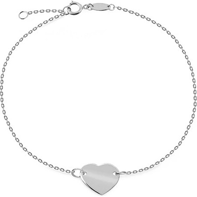 iZlato Forever Náramok so srdiečkom z bieleho zlata na gravírovanie IZ23775