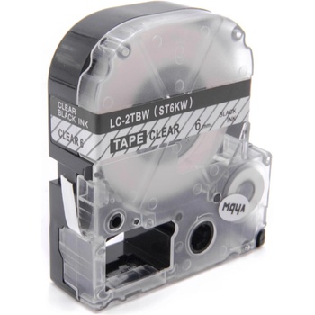 Compatible Epson LK-ST6KW, 6mm x 9m, черен печат / прозрачен субстрат, съвместима лента (LKST6KW)