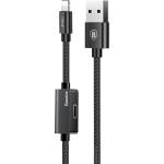 Baseus Lightning USB кабел с допълнителен Lightning порт за устройства с Lightning порт (100 см) - Baseus Music Series Lightning Audio Data Cable (черен) (CALYU-01)
