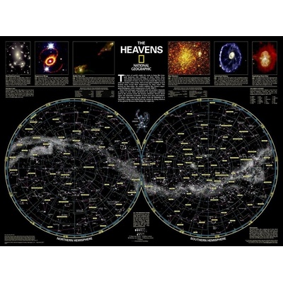 Hvězdná obloha - nástěnná mapa National Geographic 80 x 60 cm Varianta: bez rámu v tubusu, Provedení: laminovaná mapa v lištách