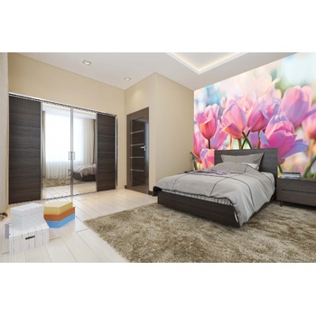 DIMEX ART s. r. o Самозалепваща се флизелинова фототапета розови лалета 375 x 250 см