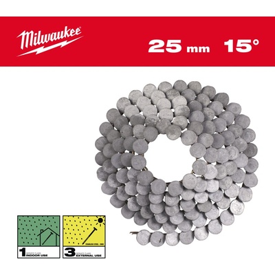 MILWAUKEE Hřebíky 15° prstencové 3,05x25 mm /SS/HDG-2160 4932499325