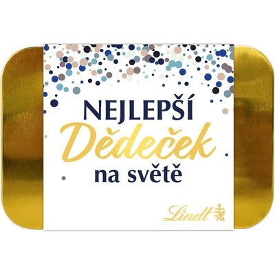 Lindt Lindor Zlatá plechovka pralinek Nejlepší Dědeček na světě 200 g