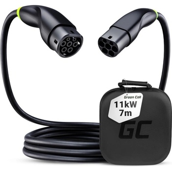 Green Cell EVKABGC04 Snap Кабел Тип 2 за зареждане на EV 11kW 7m за Tesla Model 3 S X Y, Kia EV6, VW ID. 4, ID. 5, BMW i4, iX, Ford Mach-E (EVKABGC04)