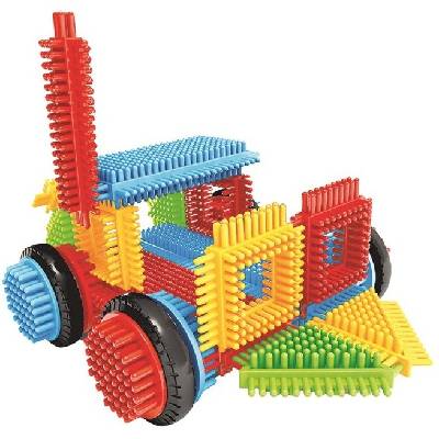 Бебешки конструктор Miniland Pegy bricks - Vroom ride, 18 части (46064)