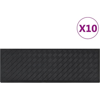 vidaXL Постелки за стъпала 10 бр 25x75 см гума (155643)